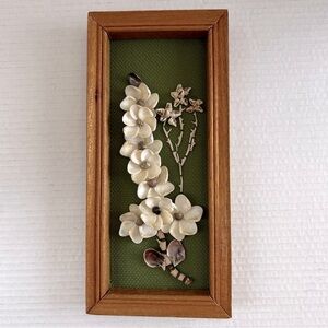 Vintage Seashell Art Wall Hanging - Coastal Beach Boho Decor